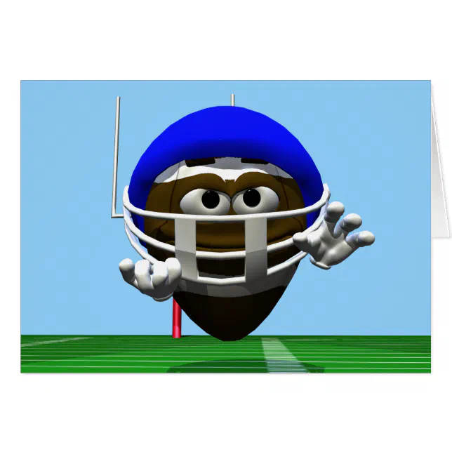 Funny Cartoon Football in a Helmet