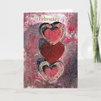 February Hearts Valentine Holiday Card