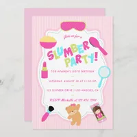 Girl Birthday Slumber Party Invitation