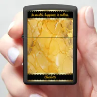 Elegant golden marble with intricate vein patterns zippo lighter