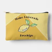 Lemon Cute Funny Teen Summer Modern Yellow Accessory Pouch