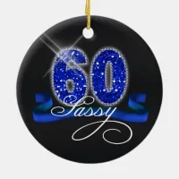 Sassy Sixty Sparkle ID191 Ceramic Ornament