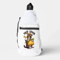 Cool Cat Enjoying Taco Tuesday Sling Bag