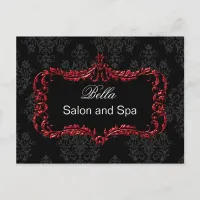 red damask gold business ThankYou Cards