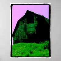 The Barn With the Pink Sky Poster