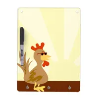 Cool Rooster Character Cartoon Art Fun Dry Erase Board