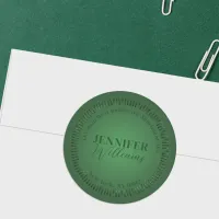 Classy Stylish Chic Green Return Address Label