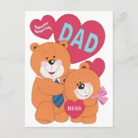 Bears Special Dad and Daughter Fathers Day Postcard