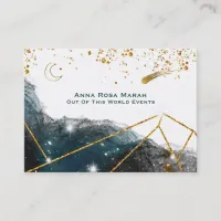 *~* Comet Lunar Sacred Geometry Moon Glitter Business Card