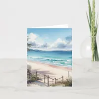 Coastal Tropical Beach Thank You Card