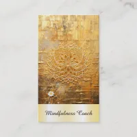 *~* AP92 QR Gold Flower of Life Reiki Yoga Sacred Business Card