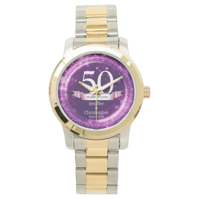 Purple Glitter Edit Year Wedding Anniversary Watch