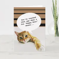 Animal photo Happy Hour Getting Old Funny Birthday Card