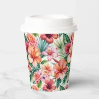 Tropical Flowers in Bloom Paper Cups