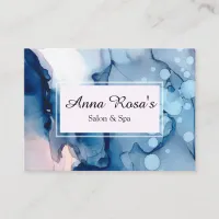 *~* Spa & Salon Abstract Blue Artistic Chic Business Card