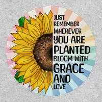 Inspirational Quote and Hand Drawn Sunflower Patch