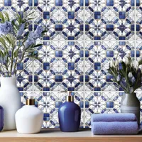 Mosaic Moroccan Tile Pattern#2 Blue White ID1078