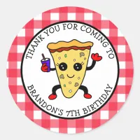 Personalized Birthday Pizza  Classic Round Sticker