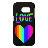 Rainbow Love and Heart LGBT Phone Case