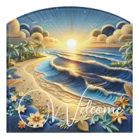 Ocean View Tropical Paper Quilling Effect  Door Sign