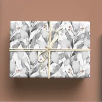 Winter White Vines Watercolor Botanical Wrapping Paper Sheets