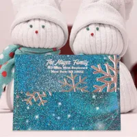 Elegant Luxury Blue Winter Wonderland Christmas Envelope