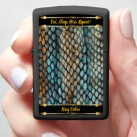 Intricate patterns of a venomous snake's skin zippo lighter