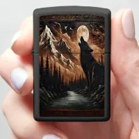 Wolf's Moonlight Serenade Zippo Lighter