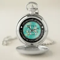 Elegant 44th Turquoise Wedding Anniversary Pocket Watch