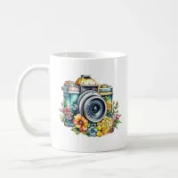 Vintage Camera in Flowers with Aunt Quote Coffee Mug