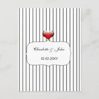 Black and White Stripes Modern Wedding Invitation Postcard