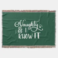 naughty and I know it Funny Christmas Throw Blanket