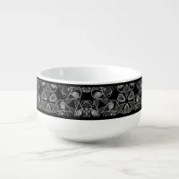 Black and White Abstract Soup Mug