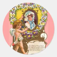 Cupid Vintage Valentine’s Day Classic Round Sticker