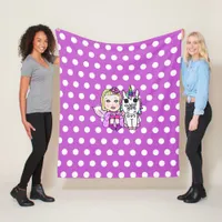 Purple polka Dot Unicorn and Fairy Blanket