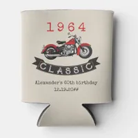 Any Age Vintage Classic Motorcycle Biker Birthday Can Cooler