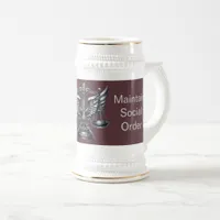 Grey Scales of Justice Attorney Office on Burgundy Beer Stein