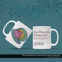 Music Heart Rainbow Favorite Conductor Name Coffee Mug