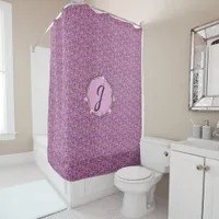 Pretty Pink Purple and Yellow Pansies Shower Curtain