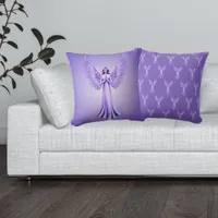 Archangel Zadkiel Double Sided Purple Throw Pillow