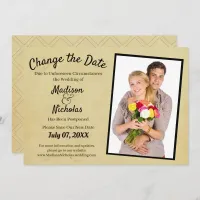 Change the Date Photo Wedding Tan Brown Parchment Save The Date