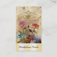 *~* Flower of Life  AP92 Reiki Yoga Gold Sacred Business Card