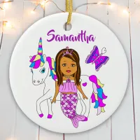 Pretty Mermaid and Unicorn Personalized