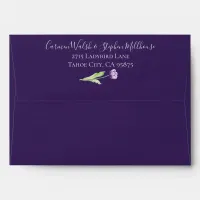 Minimalist Deep Purple Single Tulip Wedding Envelope