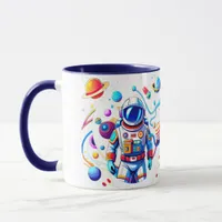 Colorful Astronaut and Univers in Bold Colors Mug