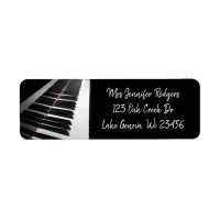 Black and White Piano Keys Musical Label