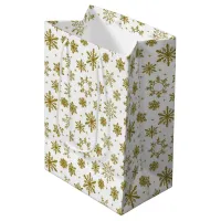 Christmas Gold Snowflakes Medium Gift Bag