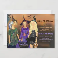 Calling All Witches Halloween Party Birthday  Invi Invitation