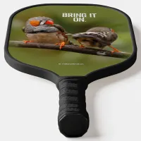 A Cheeky Pair of Zebra Finch Songbirds Pickleball Paddle