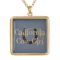 Rustic California Cowgirl Gold Plated Necklace